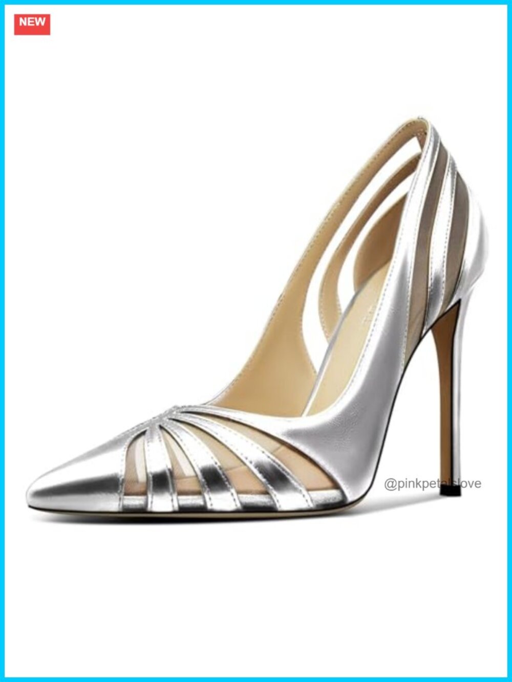 Women's Mesh Pumps Pointed Toe 4.3in Stiletto Heels Comfort Dress Office Shoes